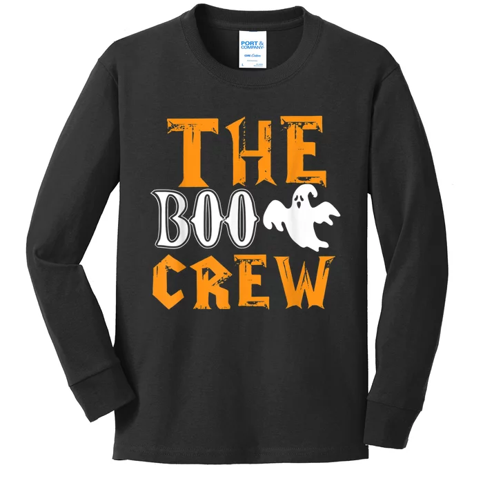 The Boo Crew Lazy Halloween Costume Funny Ghost Spirit Kids Long Sleeve Shirt