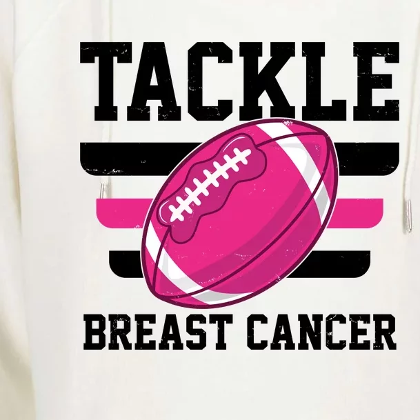 Tackle Breast Cancer Football Fan Womens Funnel Neck Pullover Hood