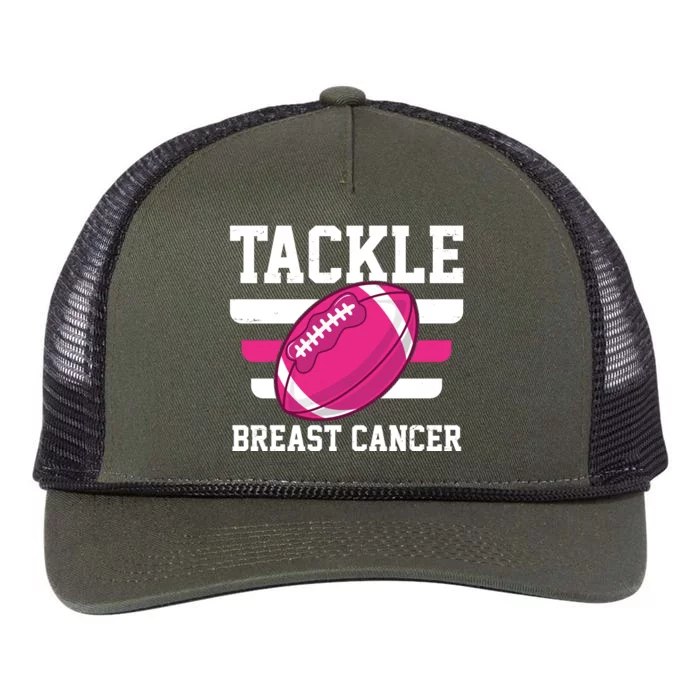 Tackle Breast Cancer Football Fan Retro Rope Trucker Hat Cap