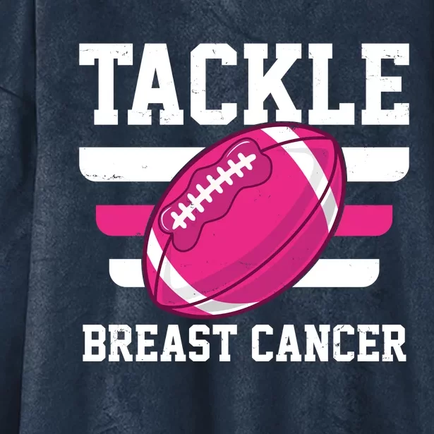 Tackle Breast Cancer Football Fan Hooded Wearable Blanket