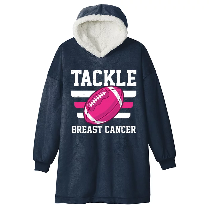 Tackle Breast Cancer Football Fan Hooded Wearable Blanket