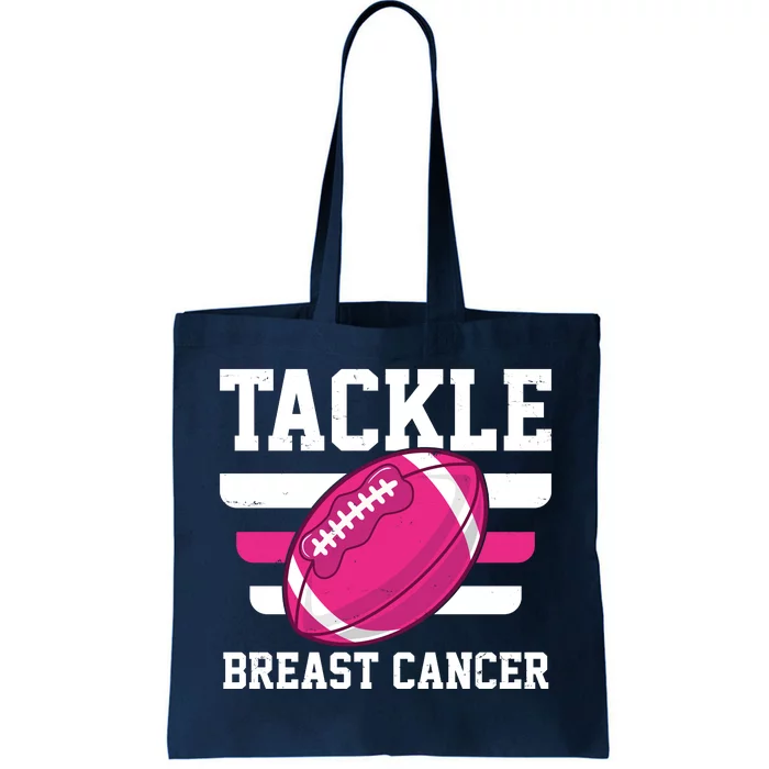 Tackle Breast Cancer Football Fan Tote Bag