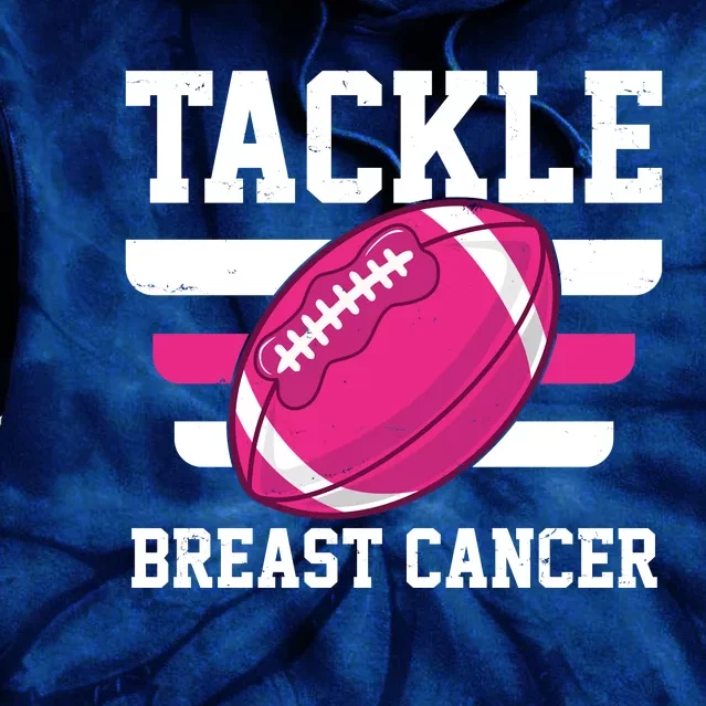 Tackle Breast Cancer Football Fan Tie Dye Hoodie