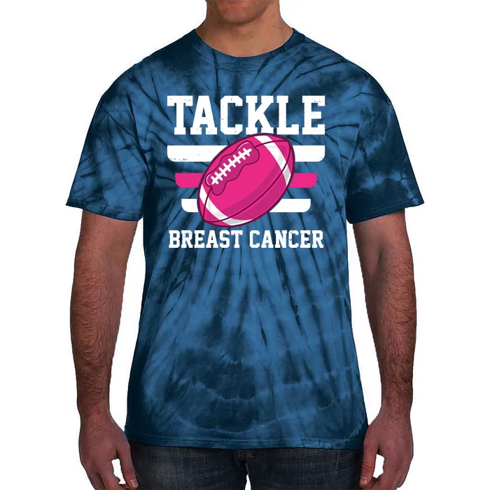 Tackle Breast Cancer Football Fan Tie-Dye T-Shirt