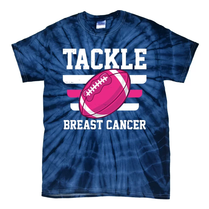 Tackle Breast Cancer Football Fan Tie-Dye T-Shirt