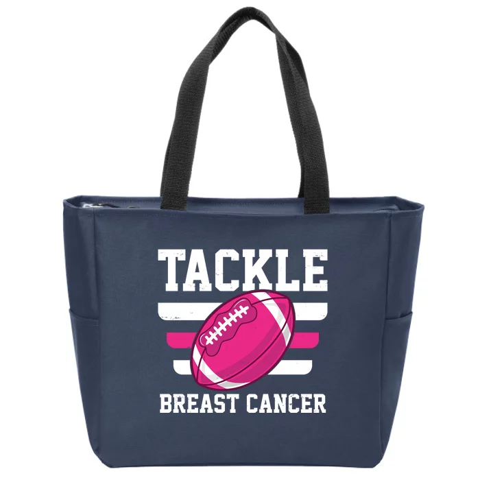 Tackle Breast Cancer Football Fan Zip Tote Bag