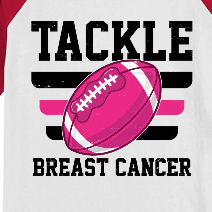 Tackle Breast Cancer Football Fan Kids Colorblock Raglan Jersey