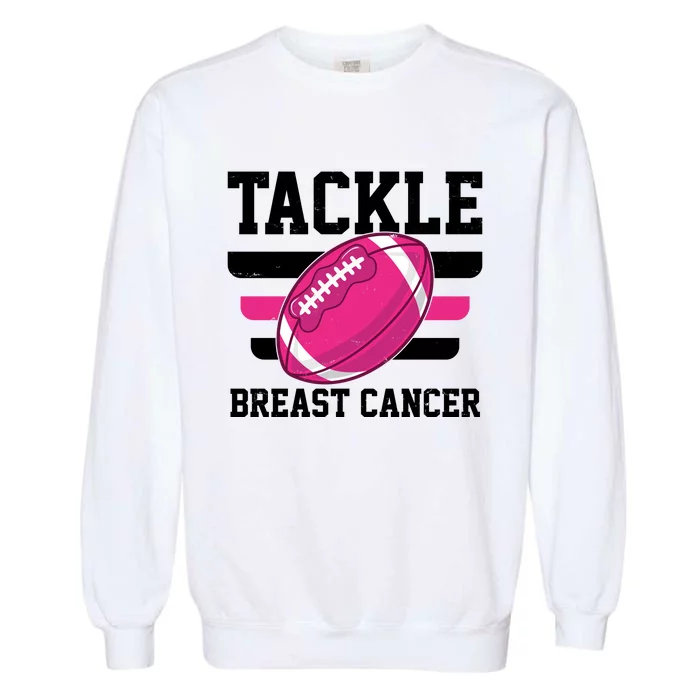 Tackle Breast Cancer Football Fan Garment-Dyed Sweatshirt