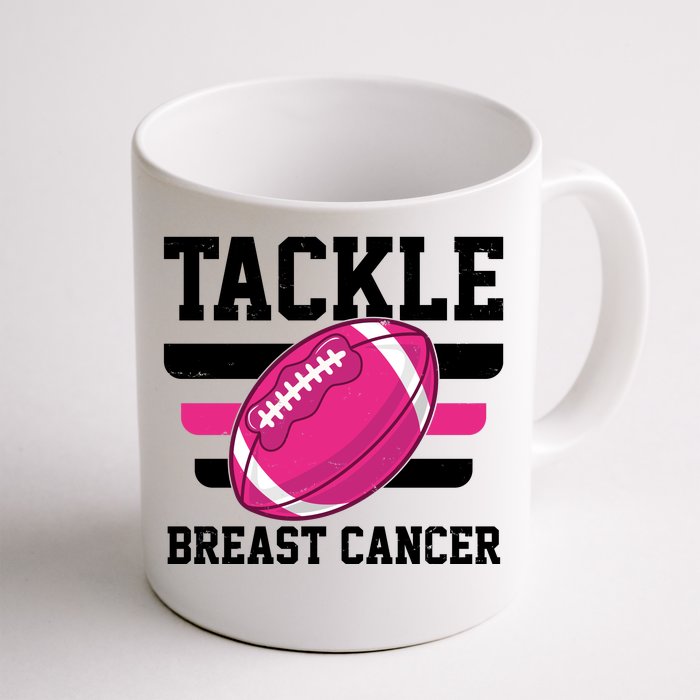 Tackle Breast Cancer Football Fan Front & Back Coffee Mug