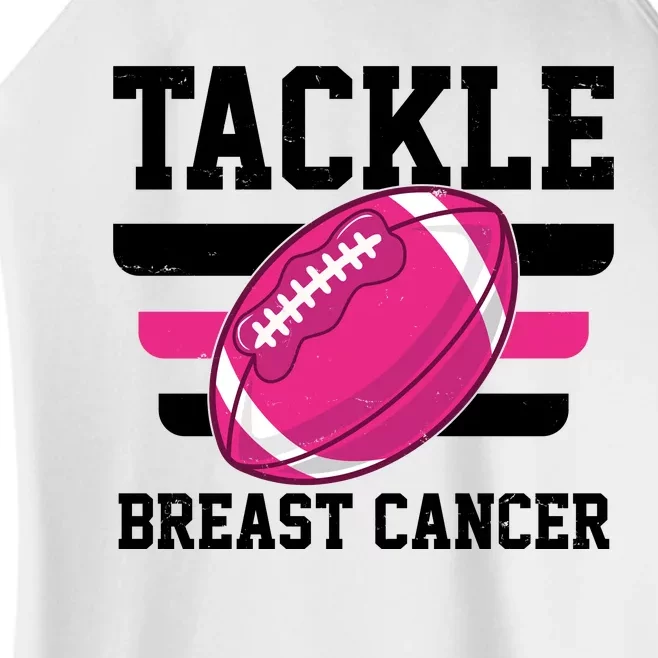 Tackle Breast Cancer Football Fan Women’s Perfect Tri Rocker Tank