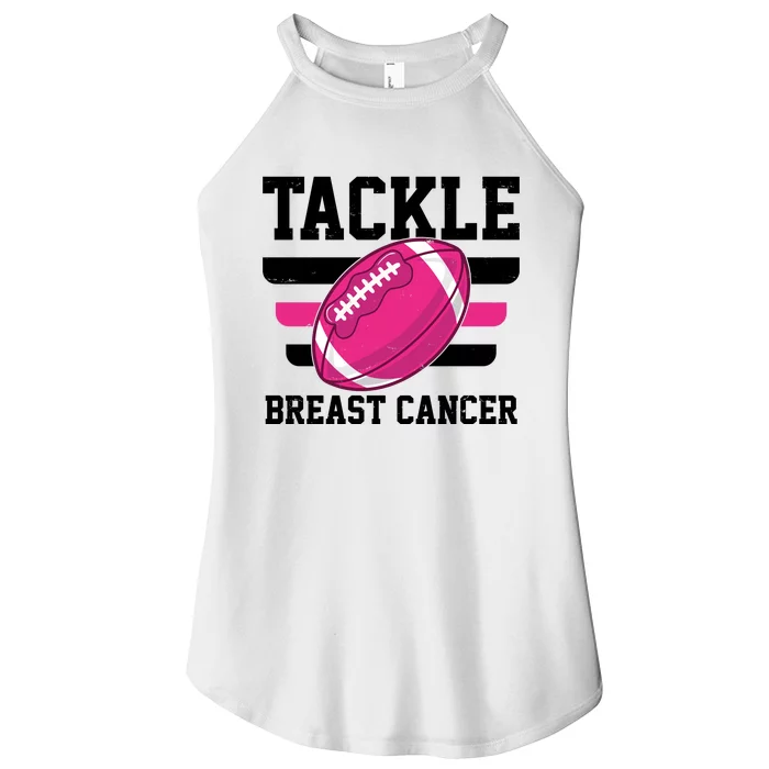 Tackle Breast Cancer Football Fan Women’s Perfect Tri Rocker Tank