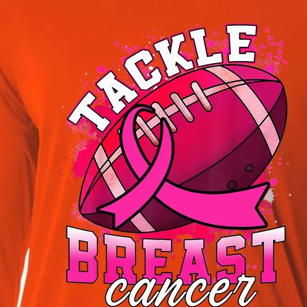 Tackle Breast Cancer Awareness Pink Ribbon Football Cooling Performance Long Sleeve Crew