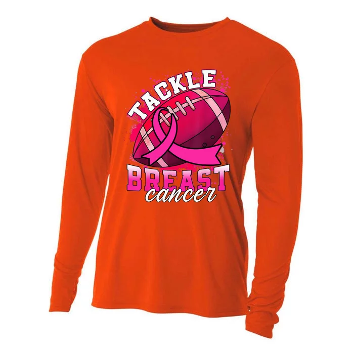 Tackle Breast Cancer Awareness Pink Ribbon Football Cooling Performance Long Sleeve Crew