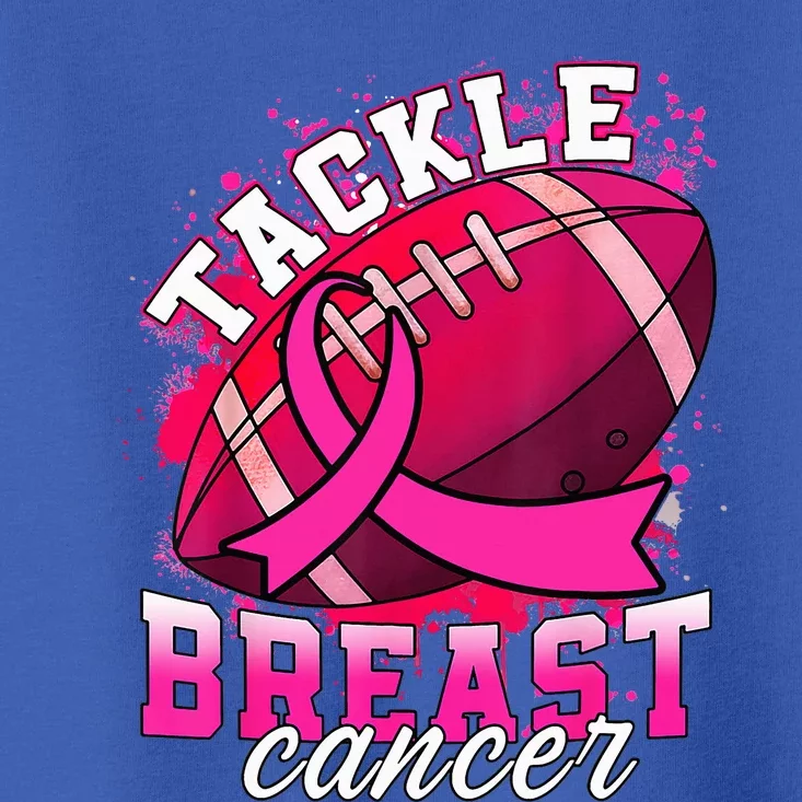 Tackle Breast Cancer Awareness Pink Ribbon Football Toddler T-Shirt