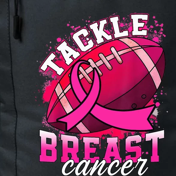 Tackle Breast Cancer Awareness Pink Ribbon Football Daily Commute Backpack