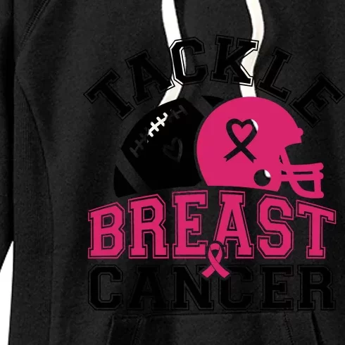 Tackle Breast Cancer Awareness Football Team Women's Fleece Hoodie