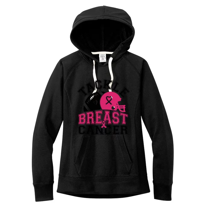 Tackle Breast Cancer Awareness Football Team Women's Fleece Hoodie