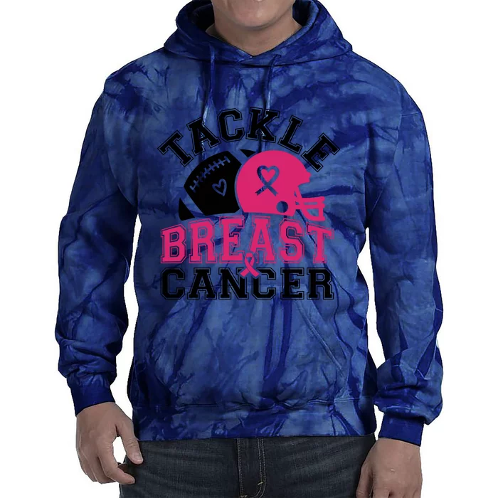 Tackle Breast Cancer Awareness Football Team Tie Dye Hoodie