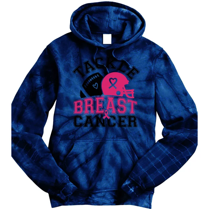 Tackle Breast Cancer Awareness Football Team Tie Dye Hoodie