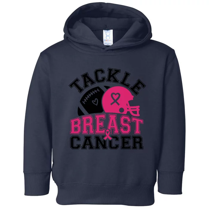 Tackle Breast Cancer Awareness Football Team Toddler Hoodie