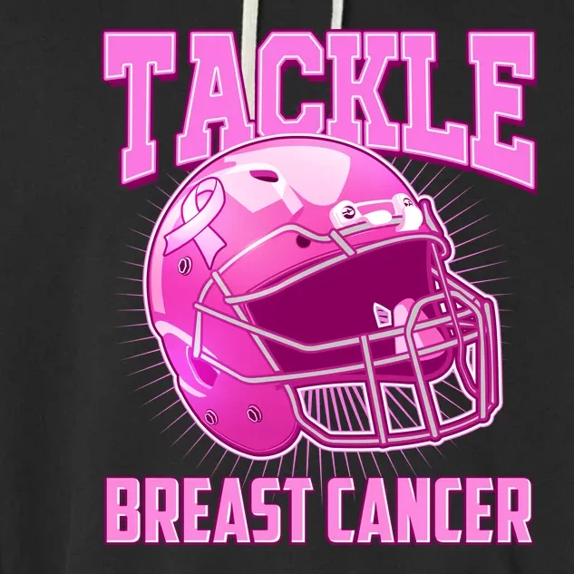 Tackle Breast Cancer Awareness Football Helmet Garment-Dyed Fleece Hoodie