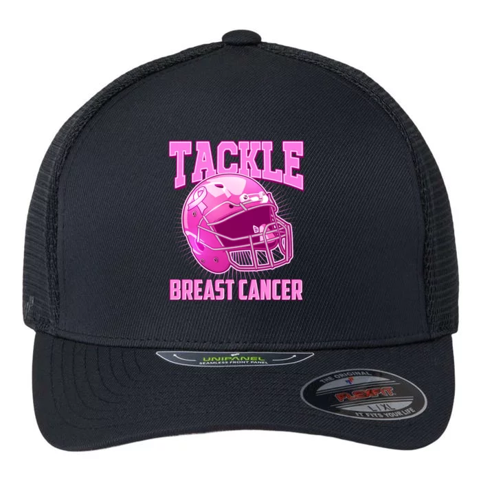 Tackle Breast Cancer Awareness Football Helmet Flexfit Unipanel Trucker Cap