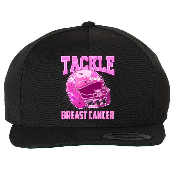 Tackle Breast Cancer Awareness Football Helmet Wool Snapback Cap