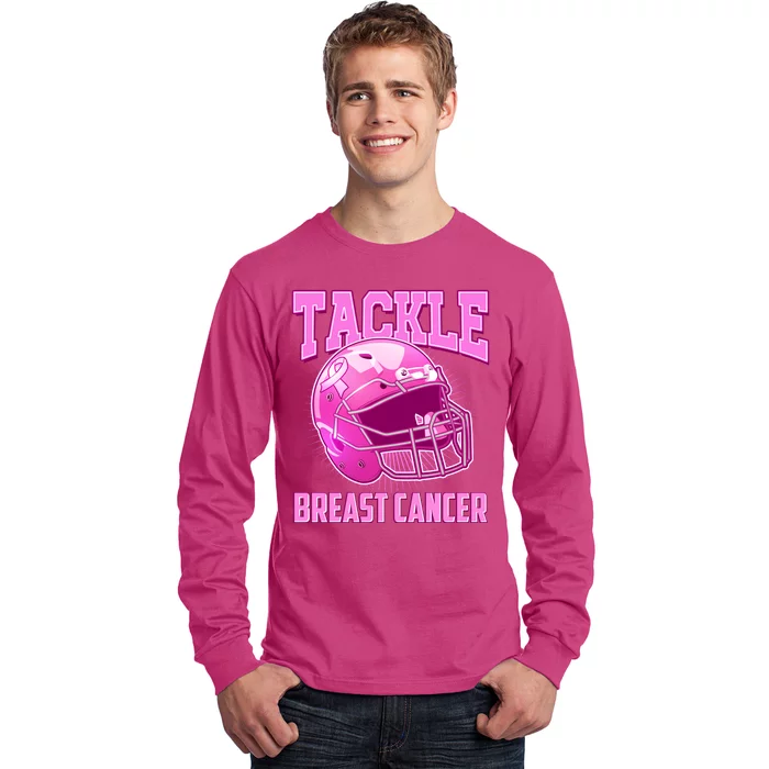 Tackle Breast Cancer Awareness Football Helmet Long Sleeve Shirt