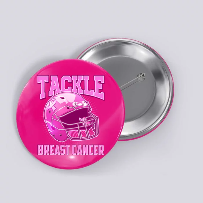 Tackle Breast Cancer Awareness Football Helmet Button