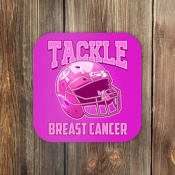 Tackle Breast Cancer Awareness Football Helmet Coaster