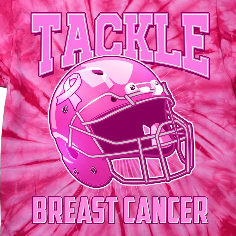 Tackle Breast Cancer Awareness Football Helmet Tie-Dye T-Shirt