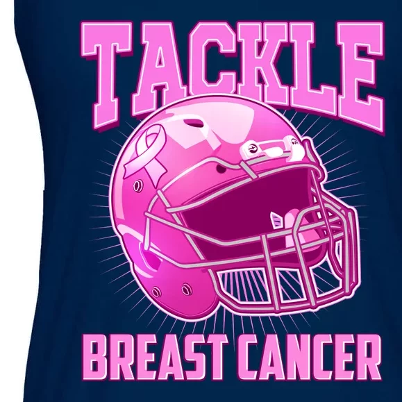 Tackle Breast Cancer Awareness Football Helmet Ladies Essential Flowy Tank