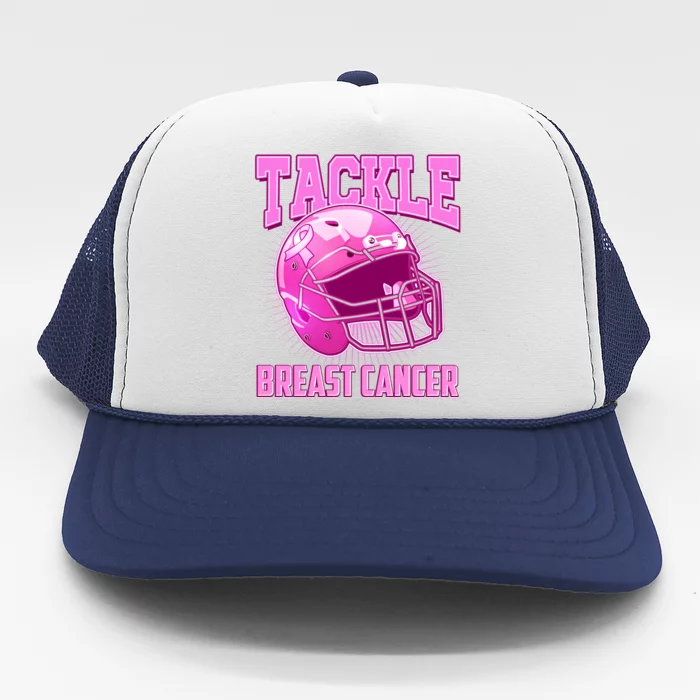 Tackle Breast Cancer Awareness Football Helmet Trucker Hat