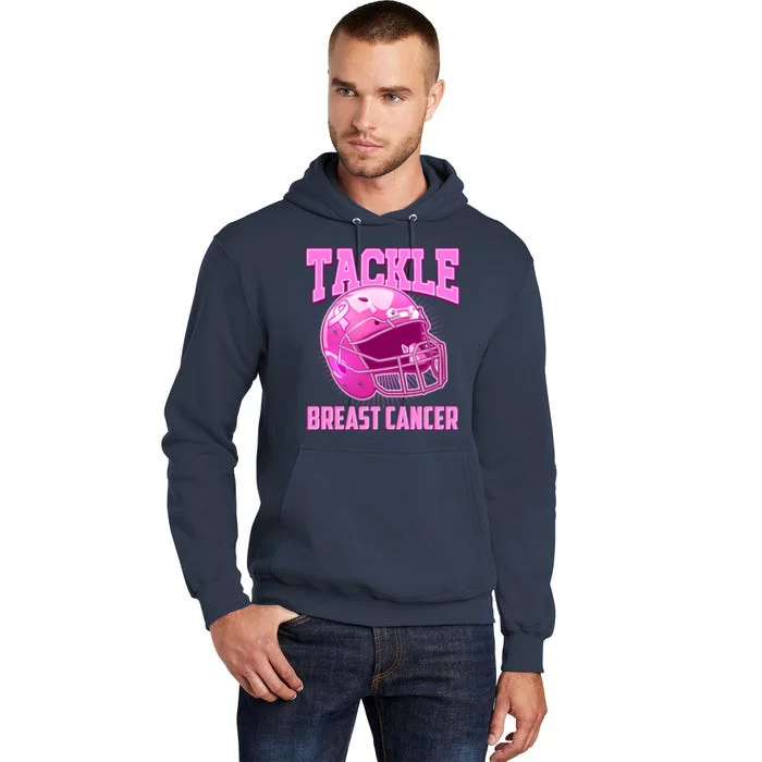 Tackle Breast Cancer Awareness Football Helmet Tall Hoodie