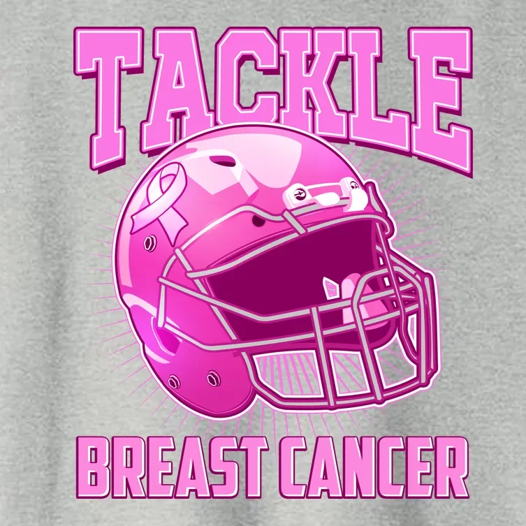 Tackle Breast Cancer Awareness Football Helmet Women's Crop Top Tee