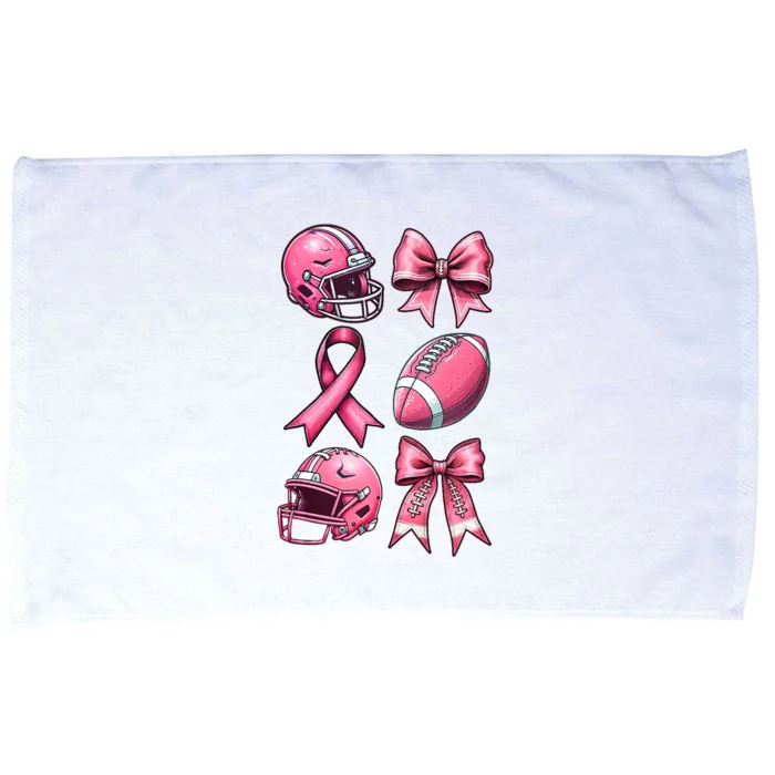 Tackle Breast Cancer Coquette Bow Football Ribbon Microfiber Hand Towel