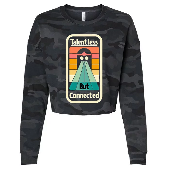 Talentless But Connected Cropped Pullover Crew