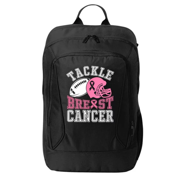 Tackle Breast Cancer Awareness Football Lover City Backpack