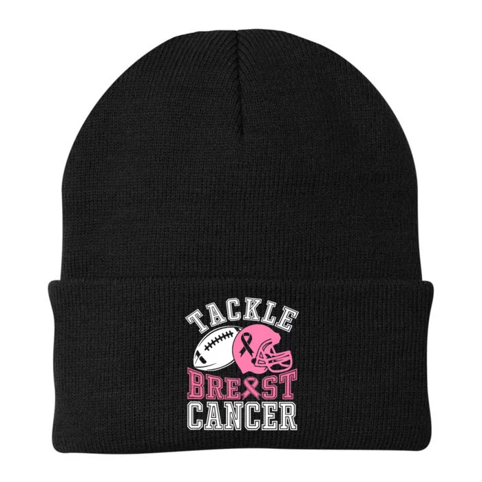 Tackle Breast Cancer Awareness Football Lover Knit Cap Winter Beanie