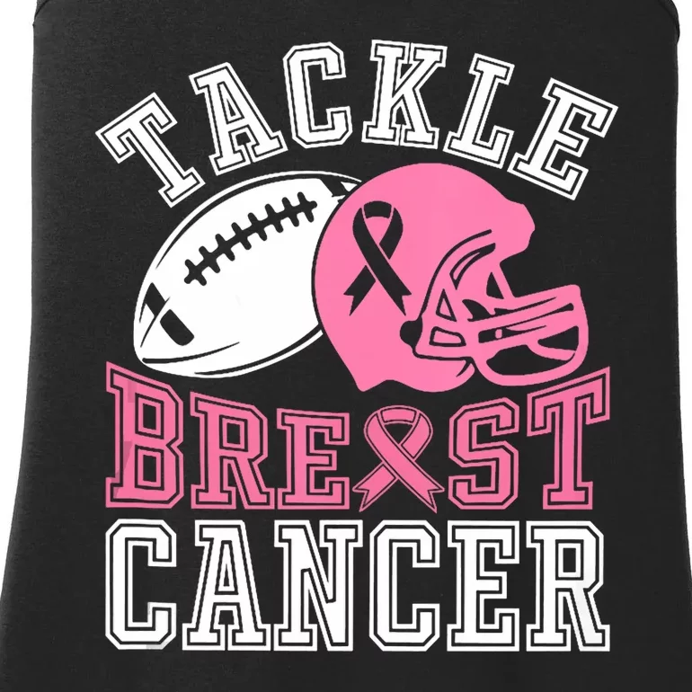 Tackle Breast Cancer Awareness Football Lover Ladies Essential Tank