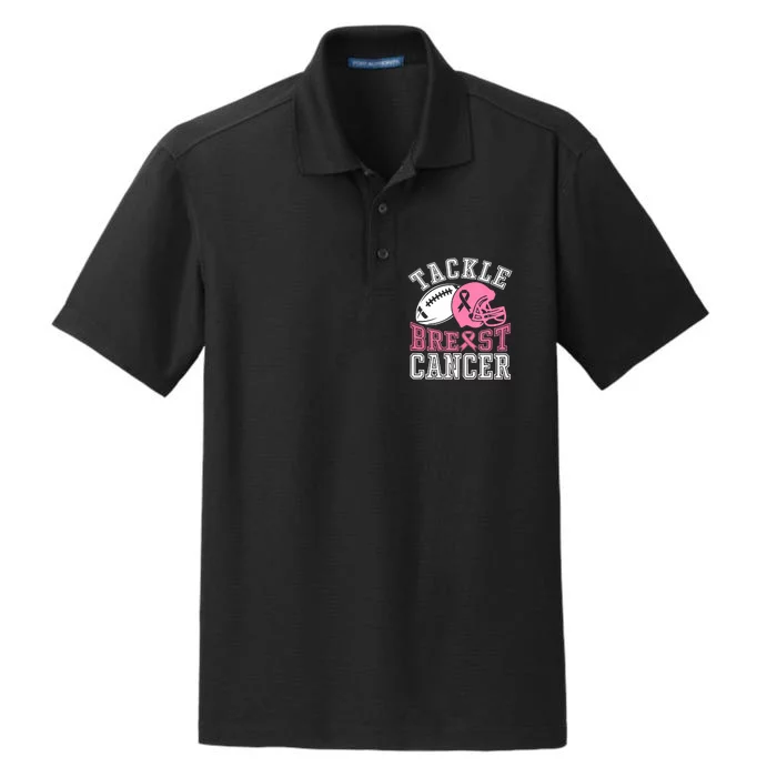 Tackle Breast Cancer Awareness Football Lover Dry Zone Grid Performance Polo