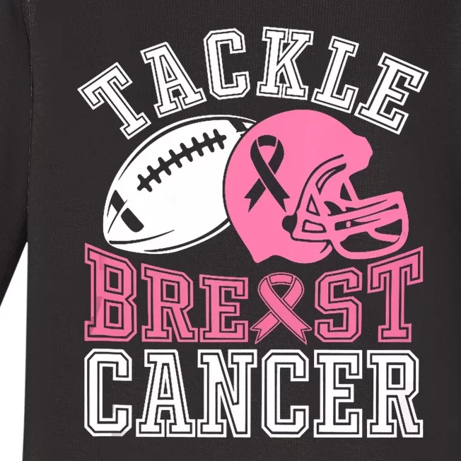 Tackle Breast Cancer Awareness Football Lover Baby Long Sleeve Bodysuit