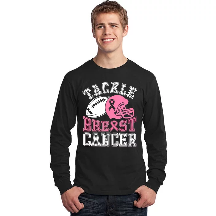 Tackle Breast Cancer Awareness Football Lover Tall Long Sleeve T-Shirt