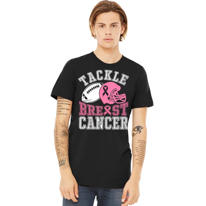 Tackle Breast Cancer Awareness Football Lover Premium T-Shirt