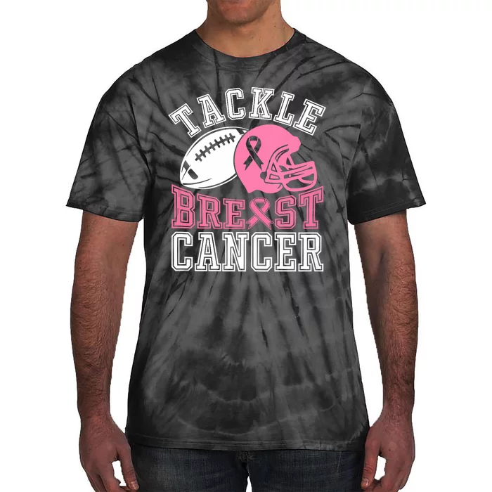 Tackle Breast Cancer Awareness Football Lover Tie-Dye T-Shirt