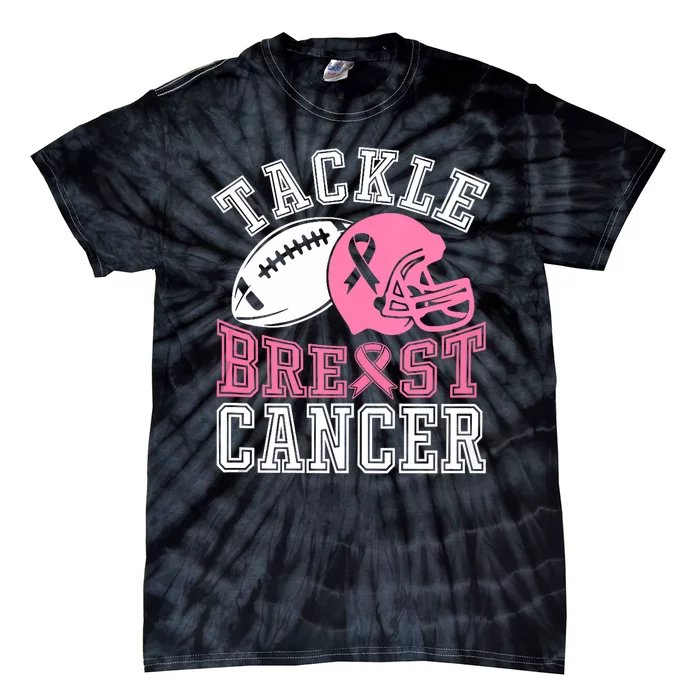 Tackle Breast Cancer Awareness Football Lover Tie-Dye T-Shirt