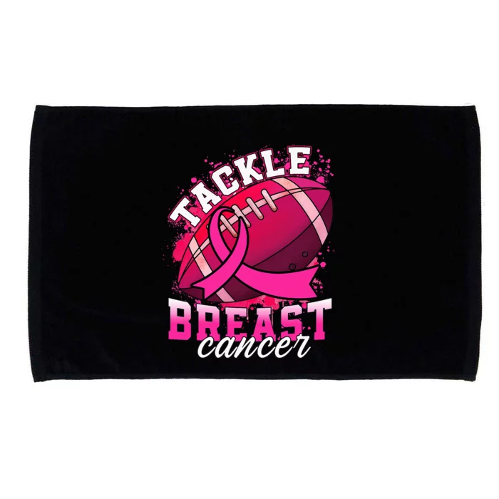 Tackle Breast Cancer Awareness Pink Ribbon Football Microfiber Hand Towel