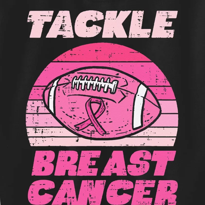 Tackle Breast Cancer American Football Awareness Fighting Kids Sweatshirt