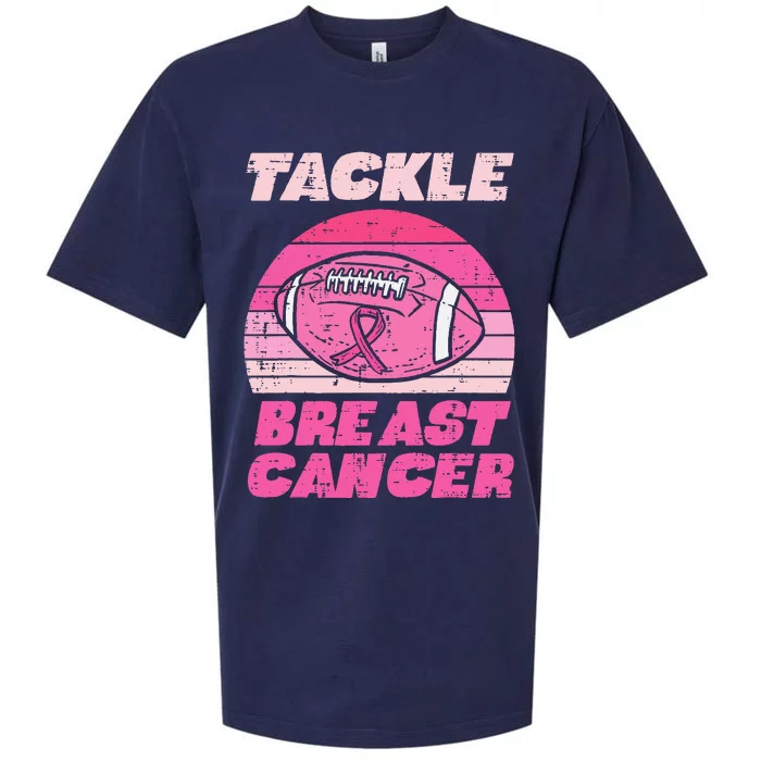 Tackle Breast Cancer American Football Awareness Fighting Sueded Cloud Jersey T-Shirt