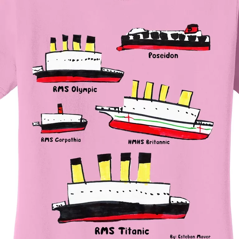 Titanic BritanicOPoseidon Carpathia Famous Ships. Women's T-Shirt